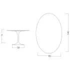 Tulip Table Eero Saarinen H 74 Oval în negru lichid laminat Made in Italy - Scarlet Viadurini