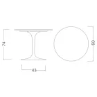 Masă Eero Saarinen Tulip H 74 rotundă din ceramică Marmorio fabricată în Italia - Scarlet Viadurini