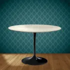 Masă Eero Saarinen Tulip H 74 rotundă din ceramică Marmorio fabricată în Italia - Scarlet Viadurini