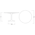 Masă Eero Saarinen Tulip H 74 rotundă din ceramică Moonè fabricată în Italia - Scarlet Viadurini