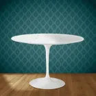 Masă Eero Saarinen Tulip H 74 rotundă din ceramică Salina fabricată în Italia - Stacojiu Viadurini