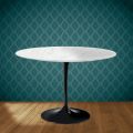 Masă Eero Saarinen Tulip H 74 rotundă din ceramică Salina fabricată în Italia - Stacojiu