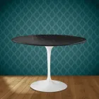 Masă Eero Saarinen Tulip H 74 rotundă din ceramică Somnia fabricată în Italia - Stacojiu Viadurini