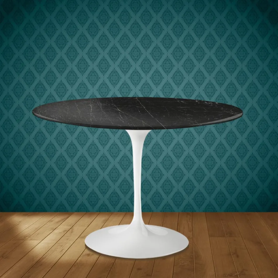 Masă Eero Saarinen Tulip H 74 rotundă din ceramică Somnia fabricată în Italia - Stacojiu Viadurini