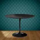 Masă Eero Saarinen Tulip H 74 rotundă din ceramică Somnia fabricată în Italia - Stacojiu Viadurini