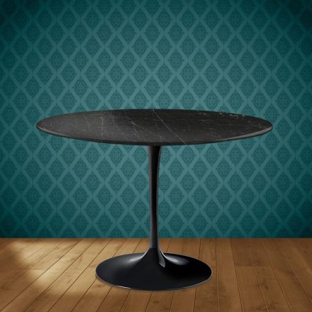 Masă Eero Saarinen Tulip H 74 rotundă din ceramică Somnia fabricată în Italia - Stacojiu Viadurini