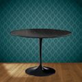 Masă Eero Saarinen Tulip H 74 rotundă din ceramică Somnia fabricată în Italia - Stacojiu