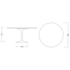 Eero Saarinen H 74 Masă rotundă Tulip în laminat lichid negru Made in Italy - Scarlet Viadurini