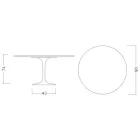 Tulip Table Eero Saarinen H 74 Round în marmură de Carrara Statuarietto - Scarlet Viadurini