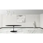 Tulip Table Eero Sarinen H 73 Oval extensibil în negru lichid laminat - Scarlet Viadurini