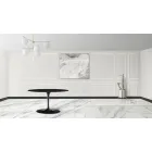Tulip Table Eero Sarinen H 73 Oval extensibil în negru lichid laminat - Scarlet Viadurini