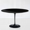 Tulip Table Eero Saarinen H 74 Oval în negru lichid laminat Made in Italy - Scarlet
