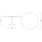 Masa Tulip Saarinen H 73 cu Blat Rotund din Marmura Arabescato Fabricata in Italia Viadurini