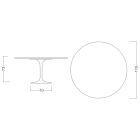 Masa Tulip Saarinen H 73 cu Blat Rotund din Marmura Neagra Marquinia Made in Italy - Stacojiu Viadurini