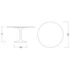 Masa Tulip Saarinen H 73 rotundă din ceramică Marquinia Made in Italy - Scarlet Viadurini