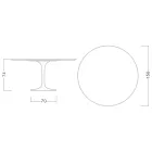 Măsuță Tulip Saarinen H 73 rotundă din ceramică Statuary Full Vein Made in Italy - Scarlet Viadurini