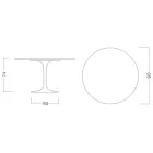 Măsuță Tulip Saarinen H 73 rotundă din ceramică Statuary Full Vein Made in Italy - Scarlet Viadurini