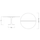 Tulip Tabelul Saarinen H 74 extensibil în laminat lichid alb Made in Italy - Scarlet Viadurini