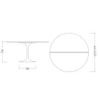 Tulip Tabelul Saarinen H 74 extensibil în laminat lichid alb Made in Italy - Scarlet Viadurini