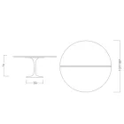 Tulip Tabelul Saarinen H 74 extensibil în laminat lichid alb Made in Italy - Scarlet Viadurini