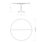 Masă extensibilă Saarinen Tulip H 74 din laminat lichid alb fabricată în Italia - Scarlet Viadurini