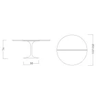 Saarinen Tulip Tabelul H 74 extensibil în negru lichid laminat Made in Italy - Scarlet Viadurini