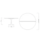 Saarinen Tulip Tabelul H 74 extensibil în negru lichid laminat Made in Italy - Scarlet Viadurini