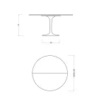Masă extensibilă Saarinen Tulip H 74 din laminat lichid negru fabricată în Italia - Scarlet Viadurini