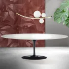 Masă Saarinen Tulip extensibilă, 74 cm, ceramică albă Florim - Scarlet Viadurini
