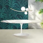 Masă extensibilă Saarinen Tulip H 74 cm din ceramică Florim Calacatta aurie lucioasă - Scarlet Viadurini