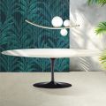 Masă extensibilă Saarinen Tulip H 74 cm din ceramică Florim Calacatta aurie lucioasă - Scarlet