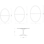 Masă Saarinen Tulip extensibilă H 74 cm în ceramică lucioasă Florim Statuario - Stacojiu Viadurini