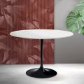 Masă Saarinen Tulip H 74 cm din ceramică Florim alb mat - Scarlet