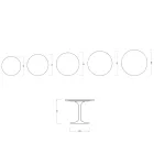 Masă Saarinen Tulip H 74 cm din ceramică Florim alb mat - Scarlet Viadurini
