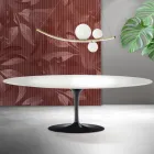 Masă Saarinen Tulip H 74 cm în ceramică Florim albă - Scarlet Viadurini