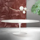 Masă Saarinen Tulip H 74 cm în ceramică Florim albă - Scarlet Viadurini