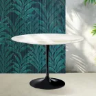 Masă Saarinen Tulip H 74 cm din ceramică Florim Calacatta aurie lucioasă - Scarlet Viadurini