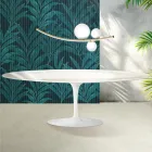 Masă Saarinen Tulip H 74 cm din ceramică Florim Calacatta aurie lucioasă - Scarlet Viadurini