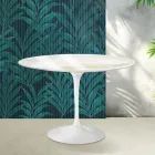 Masă Saarinen Tulip H 74 cm din ceramică Florim Calacatta aurie lucioasă - Scarlet Viadurini