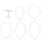Masă Saarinen Tulip H 74 cm din ceramică Florim Calacatta aurie mată - Scarlet Viadurini