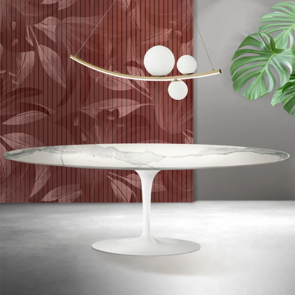 Masa Saarinen Tulip H 74 cm in Matt Florim Statuario Ceramica - Scarlet Viadurini