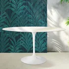 Masă Saarinen Tulip rotundă, 74 cm, în ceramică Florim Calacatta aurie lucioasă - Scarlet Viadurini