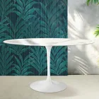 Masă Saarinen Tulip rotundă, 74 cm, în ceramică lucioasă Statuario Florim - Stacojiu Viadurini
