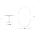 Tulip Table Saarinen H 74 Oval în marmură de Carrara Statuarietto Made in Italy - Scarlet Viadurini