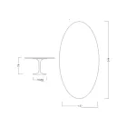 Tulip Table Saarinen H 74 Oval în marmură de Carrara Statuarietto Made in Italy - Scarlet Viadurini
