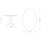 Tulip Table Saarinen H 74 Oval în marmură de Carrara Statuarietto Made in Italy - Scarlet Viadurini