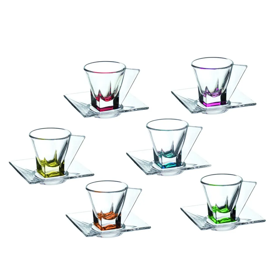 Pahare de cafea ecologice din cristal transparent sau colorat 12 bucăți - Amalgam Viadurini