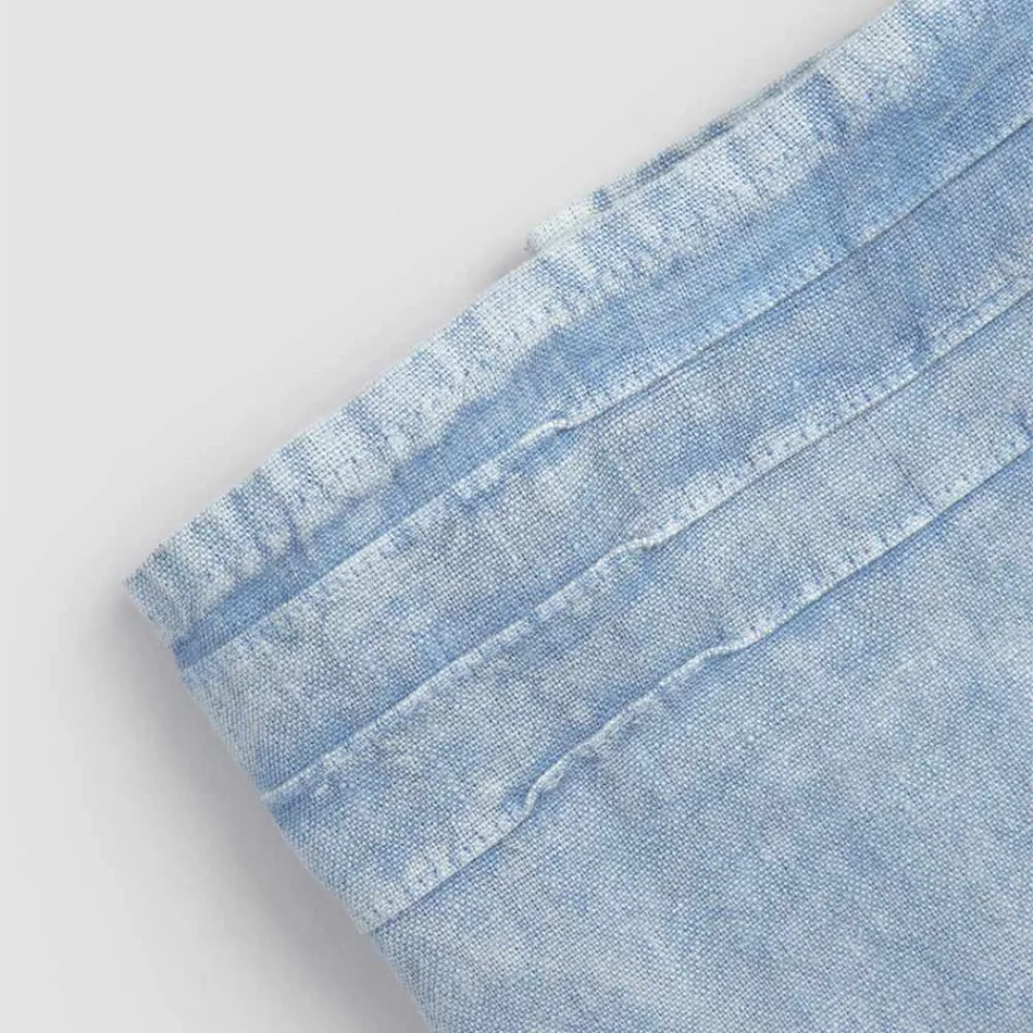 Design de lux italian, albastru deschis, prosop de baie din in grele - Jojoba Viadurini