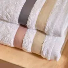 Prosop de duș din bumbac Terry cu Volan dublu din percal de bumbac - Serenity Viadurini