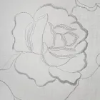 Perdeau alb din tifon de in si organza cu broderie eleganta de trandafiri - Mariarosa Viadurini